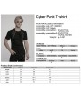 Punk Rave Black Gothic Cyber Punk Knitted Short Sleeve T-Shirt for Men