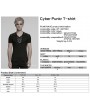 Punk Rave Black Gothic Cyber Punk 3D Patch Knitted Short Sleeve T-Shirt for Men