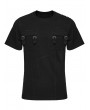 Punk Rave Black Gothic Dark Punk Denim Knitted Short Sleeve T-Shirt for Men