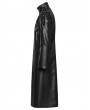 Punk Rave Black Gothic Cyberpunk Studded Leather Collar Long Jacket for Men