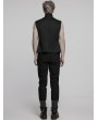 Punk Rave Black Gothic Cyberpunk 3D Patch Vest for Men
