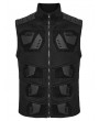 Punk Rave Black Gothic Cyberpunk 3D Patch Vest for Men