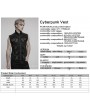 Punk Rave Black Gothic Cyberpunk 3D Patch Vest for Men