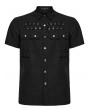 Punk Rave Black Gothic Punk Metal Eyelet Short Sleeved Shirt for Men