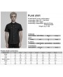 Punk Rave Black Gothic Punk Metal Eyelet Short Sleeved Shirt for Men