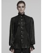 Punk Rave Black Retro Gothic Glamorous Textured Party Shirt for Men