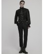 Punk Rave Black Retro Gothic Glamorous Textured Party Shirt for Men