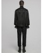Punk Rave Black Retro Gothic Glamorous Textured Party Shirt for Men