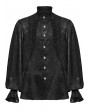 Punk Rave Black Retro Gothic Glamorous Textured Party Shirt for Men