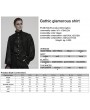 Punk Rave Black Retro Gothic Glamorous Textured Party Shirt for Men
