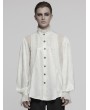 Punk Rave White Retro Gothic Glamorous Textured Party Shirt for Men