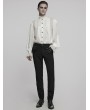 Punk Rave White Retro Gothic Glamorous Textured Party Shirt for Men
