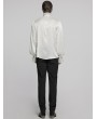 Punk Rave White Retro Gothic Glamorous Textured Party Shirt for Men