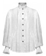 Punk Rave White Retro Gothic Glamorous Textured Party Shirt for Men