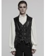 Punk Rave Black Retro Gothic Jacquard Bat Shaped Lapel Vest for Men