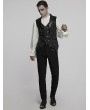 Punk Rave Black Retro Gothic Jacquard Bat Shaped Lapel Vest for Men