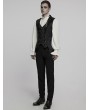 Punk Rave Black Retro Gothic Jacquard Bat Shaped Lapel Vest for Men