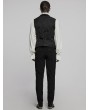 Punk Rave Black Retro Gothic Jacquard Bat Shaped Lapel Vest for Men
