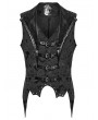 Punk Rave Black Retro Gothic Jacquard Bat Shaped Lapel Vest for Men
