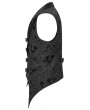 Punk Rave Black Retro Gothic Jacquard Bat Shaped Lapel Vest for Men