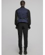 Punk Rave Black and Blue Retro Gothic Jacquard Bat Shaped Lapel Vest for Men