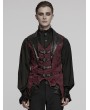 Punk Rave Black and Red Retro Gothic Jacquard Bat Shaped Lapel Vest for Men