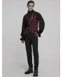 Punk Rave Black and Red Retro Gothic Jacquard Bat Shaped Lapel Vest for Men