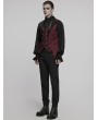 Punk Rave Black and Red Retro Gothic Jacquard Bat Shaped Lapel Vest for Men