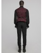 Punk Rave Black and Red Retro Gothic Jacquard Bat Shaped Lapel Vest for Men