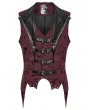 Punk Rave Black and Red Retro Gothic Jacquard Bat Shaped Lapel Vest for Men