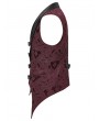 Punk Rave Black and Red Retro Gothic Jacquard Bat Shaped Lapel Vest for Men