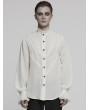 Punk Rave White Gothic Vintage Lace Splicing Shirt for Men