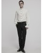 Punk Rave White Gothic Vintage Lace Splicing Shirt for Men