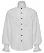 Punk Rave White Gothic Vintage Lace Splicing Shirt for Men