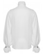 Punk Rave White Gothic Vintage Lace Splicing Shirt for Men