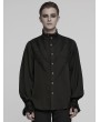 Punk Rave Black Gothic Vintage Lace Splicing Shirt for Men