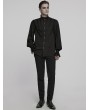 Punk Rave Black Gothic Vintage Lace Splicing Shirt for Men