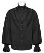 Punk Rave Black Gothic Vintage Lace Splicing Shirt for Men