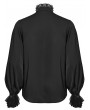 Punk Rave Black Gothic Vintage Lace Splicing Shirt for Men