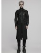 Punk Rave Black Gothic Cyberpunk Flap Pocket Fitted Jacket for Men