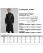 Punk Rave Black Gothic Cyberpunk Flap Pocket Fitted Jacket for Men