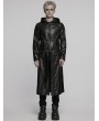 Punk Rave Black Gothic Punk Detachable Hooded Leather Jacket for Men