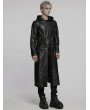 Punk Rave Black Gothic Punk Detachable Hooded Leather Jacket for Men