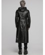 Punk Rave Black Gothic Punk Detachable Hooded Leather Jacket for Men