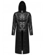 Punk Rave Black Gothic Punk Detachable Hooded Leather Jacket for Men