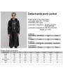 Punk Rave Black Gothic Punk Detachable Hooded Leather Jacket for Men