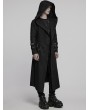 Punk Rave Black Gothic Punk Street Hooded Long Jacket for Men