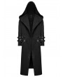 Punk Rave Black Gothic Punk Street Hooded Long Jacket for Men