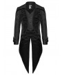 Punk Rave Black Retro Gothic Gorgeous Jacquard Swallow Tailed Jacket for Men