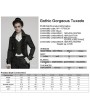 Punk Rave Black Retro Gothic Gorgeous Jacquard Swallow Tailed Jacket for Men